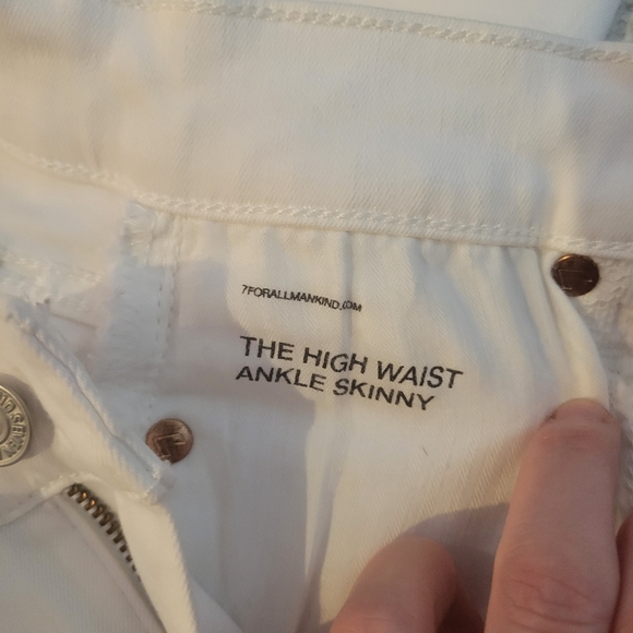 7 for all mankind high waist skinny in luxe white size 24 - Picture 5 of 6